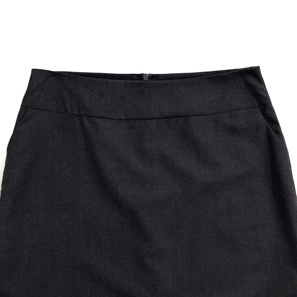 Morgane Le Fay Women’s Size Large Dark Grey 100% Wool Made in USA Pencil Skirt - Picture 2 of 12